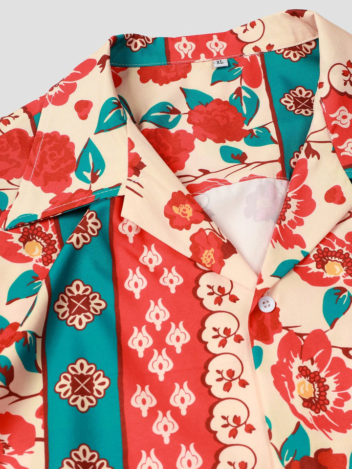 Maui Bloom Men's Button-Up Shirt