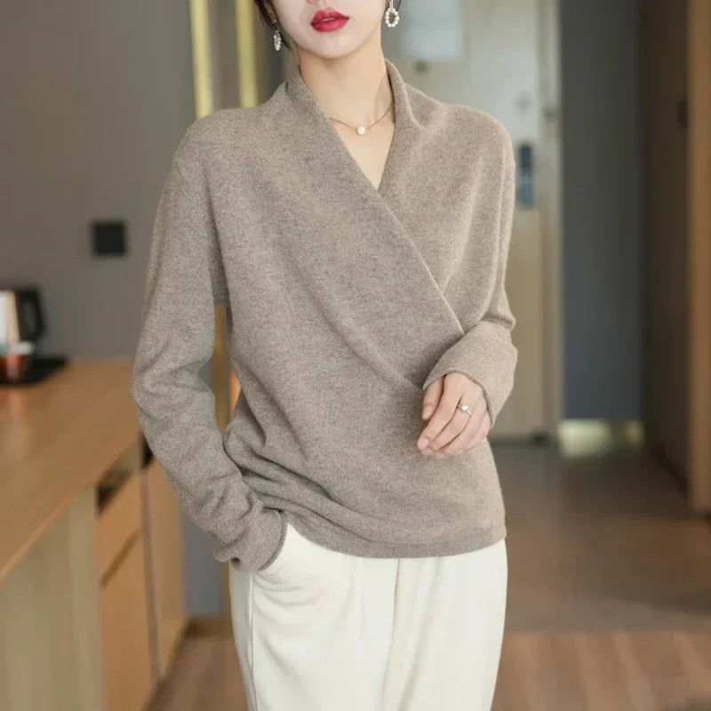 Crossover Wool Sweater
