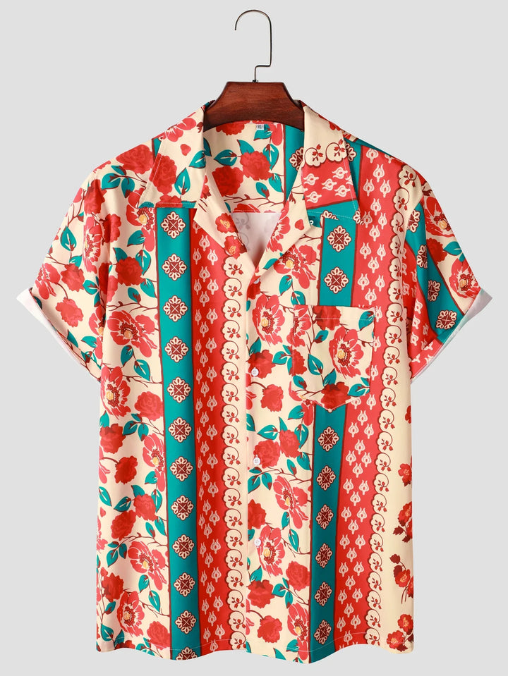 Maui Bloom Men's Button-Up Shirt