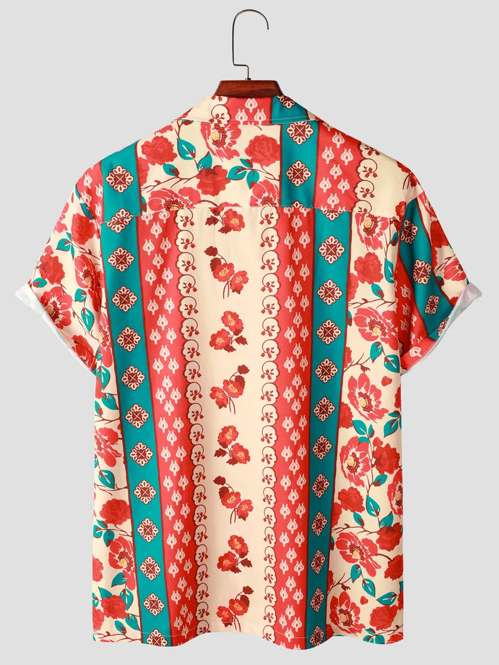 Maui Bloom Men's Button-Up Shirt