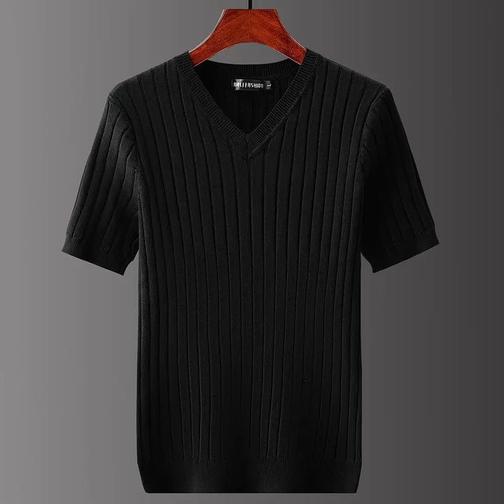 Evren Men's Ribbed V-Neck Tee