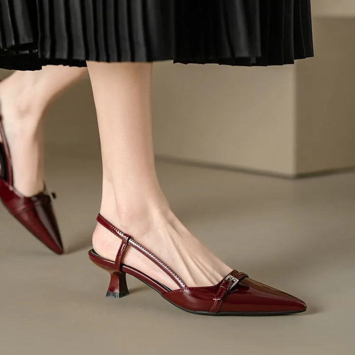 Shine Point Slingback Heels