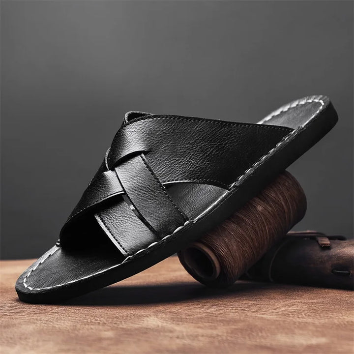Kairo Genuine Leather Crossover Sandals