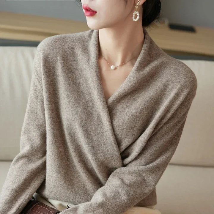 Crossover Wool Sweater