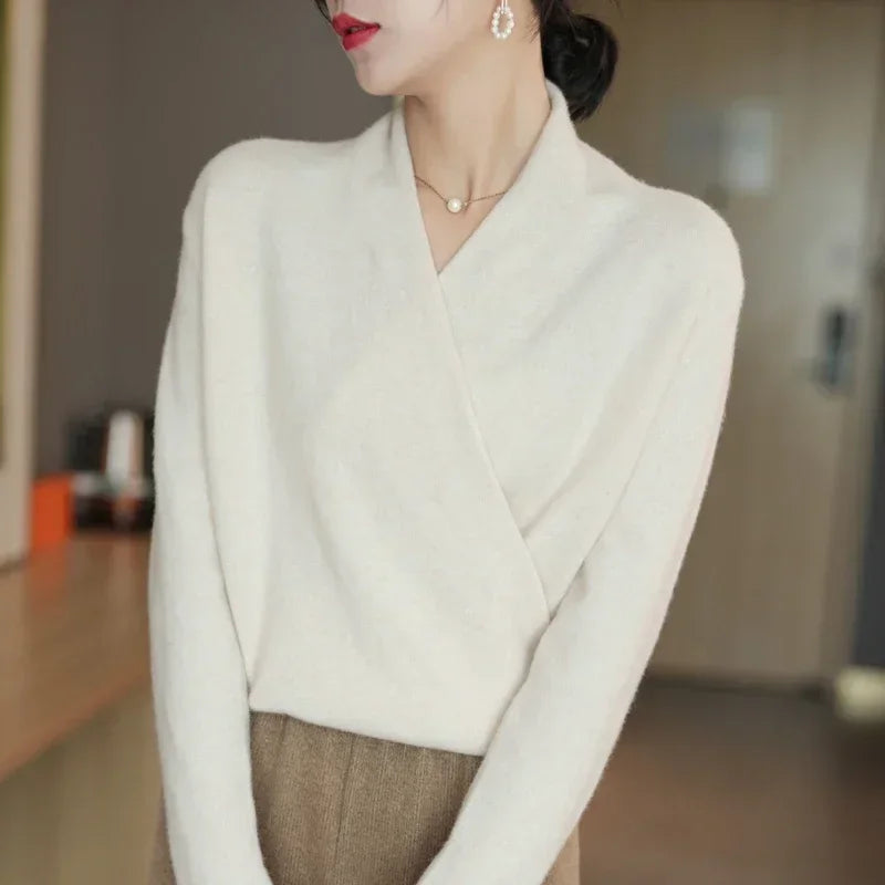 Crossover Wool Sweater