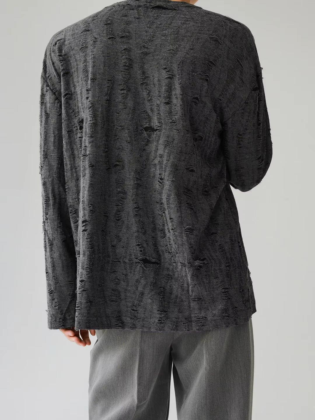 Men's Distressed Long Sleeve Shirt