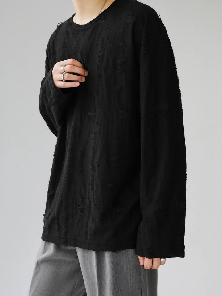 Men's Distressed Long Sleeve Shirt