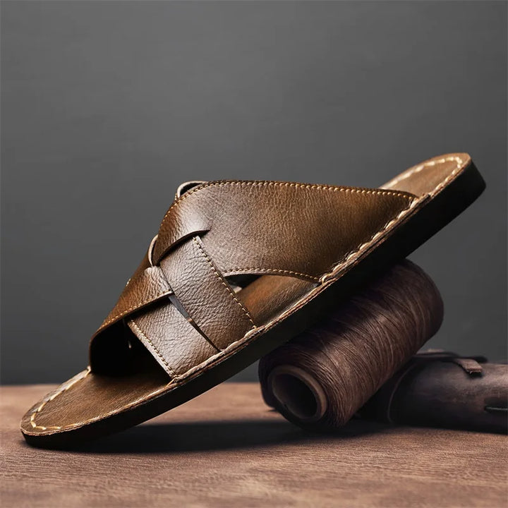 Kairo Genuine Leather Crossover Sandals