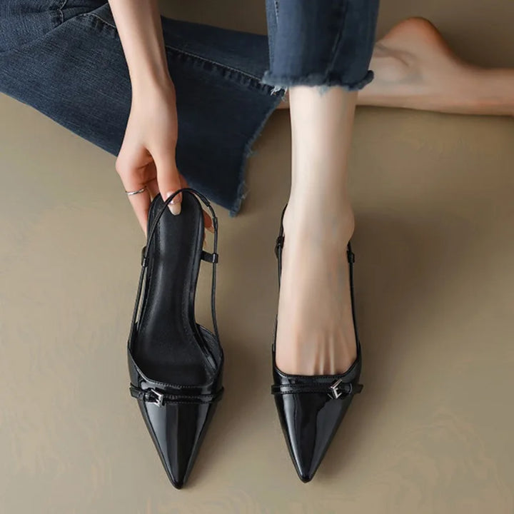 Shine Point Slingback Heels