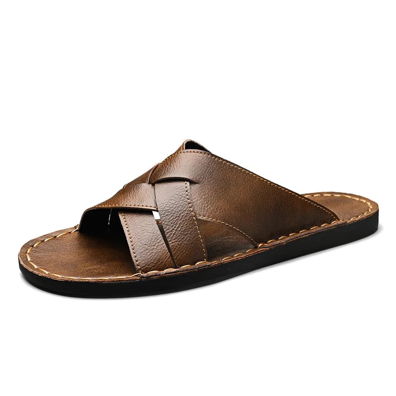 Kairo Genuine Leather Crossover Sandals