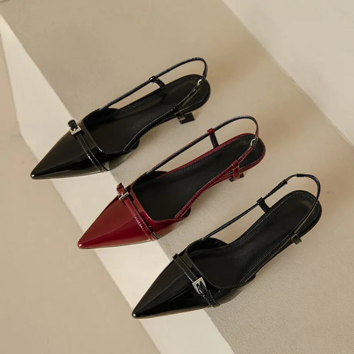 Shine Point Slingback Heels