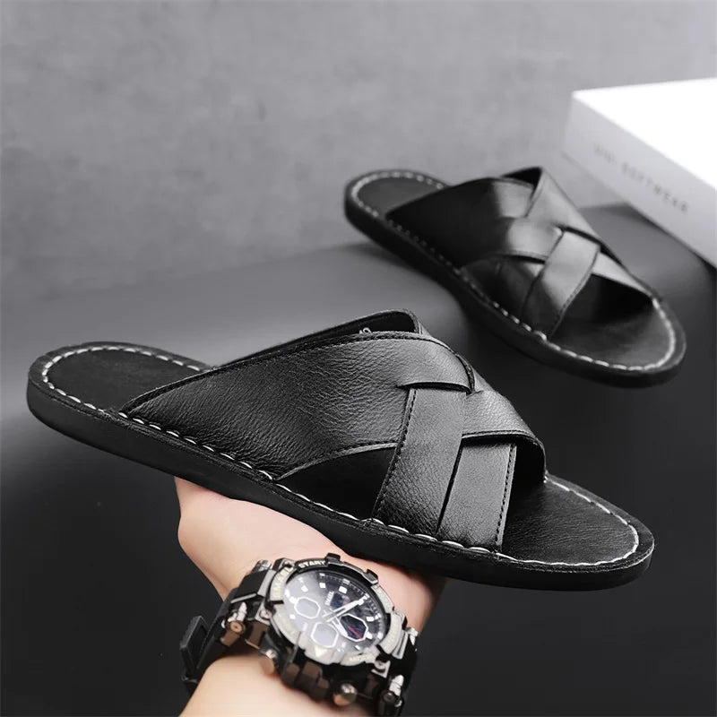 Kairo Genuine Leather Crossover Sandals