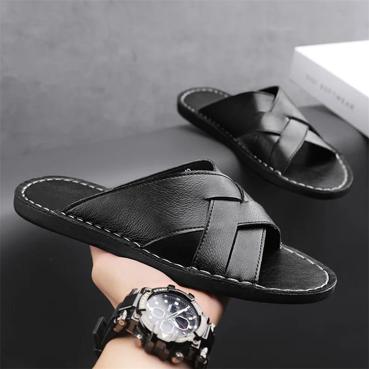 Kairo Genuine Leather Crossover Sandals