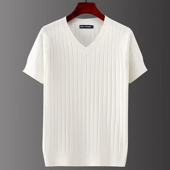 Evren Men's Ribbed V-Neck Tee