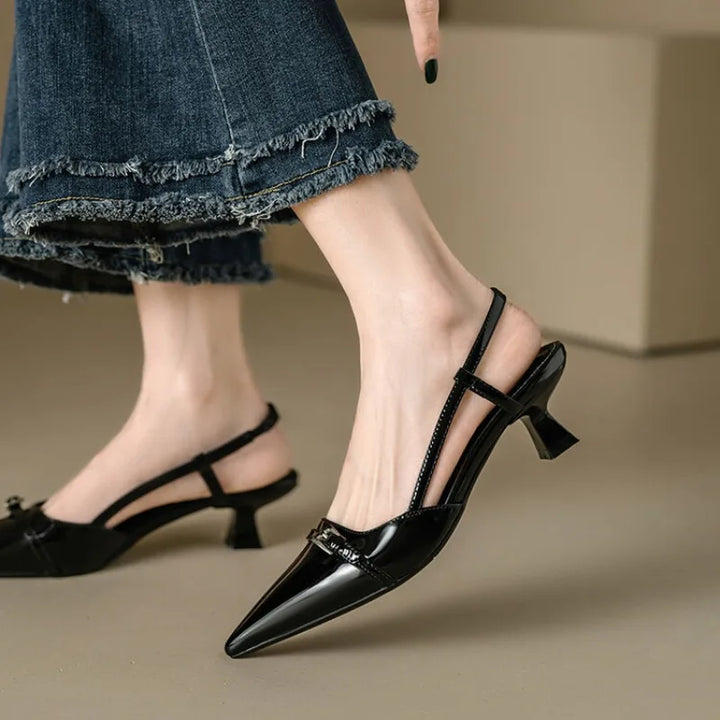 Shine Point Slingback Heels