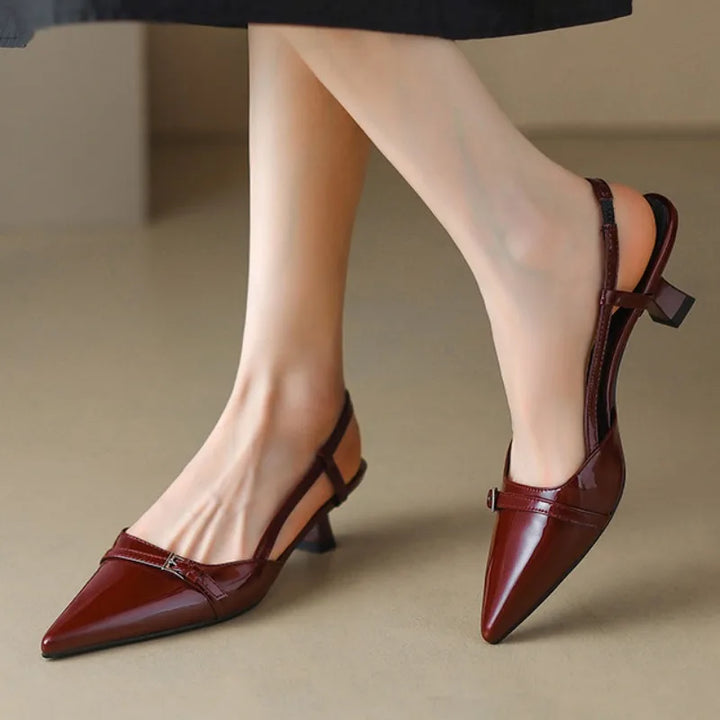 Shine Point Slingback Heels