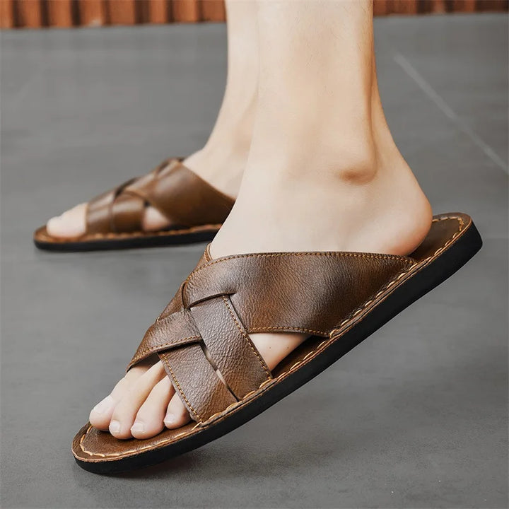 Kairo Genuine Leather Crossover Sandals